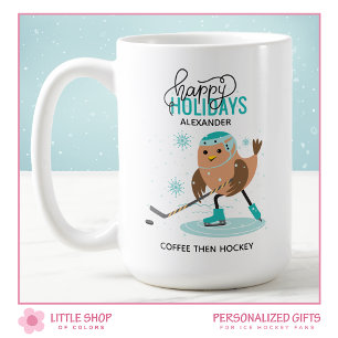 Personalisiertes Eishockey-Weihnachten Kaffeetasse