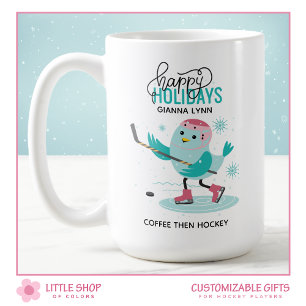 Personalisiertes Eishockey-Weihnachten Kaffeetasse