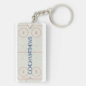 Personalisiertes Eishockeyrosa Schlüsselanhänger (Rückseite)