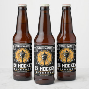 Personalisiertes Eishockeyspiel Bierflaschenetikett