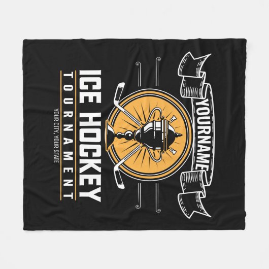 Personalisiertes Eishockeyspiel Fleecedecke (Vorderseite (Horizontal))