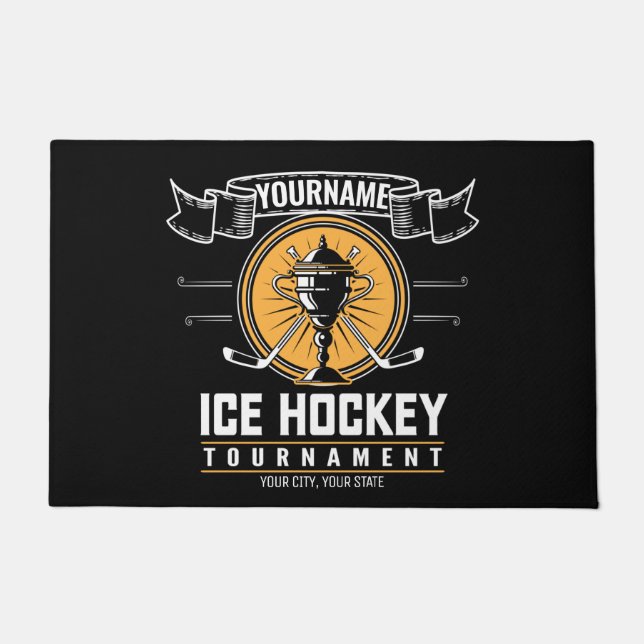 Personalisiertes Eishockeyspiel Fußmatte (Vorderseite)