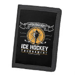 Personalisiertes Eishockeyspiel Tri-fold Geldbeutel<br><div class="desc">Personalisierter Eishockeyteam-Spieler Athlete Custom Design - Passen Sie Ihren Namen oder Ihren eigenen Text an!</div>