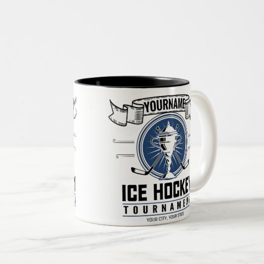 Personalisiertes Eishockeyspiel Zweifarbige Tasse (VorderseiteRechts)