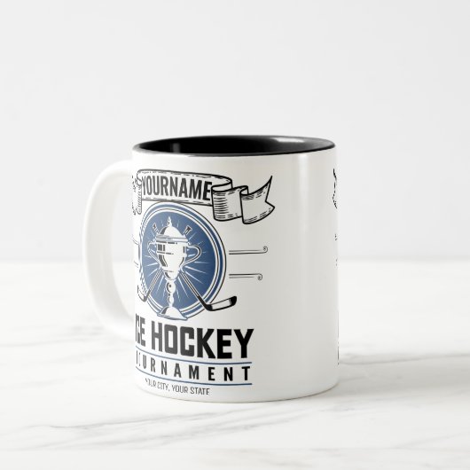 Personalisiertes Eishockeyspiel Zweifarbige Tasse (Vorderseite Links)