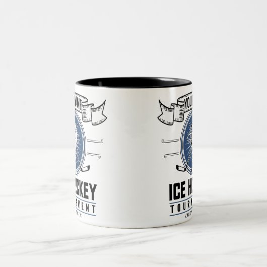 Personalisiertes Eishockeyspiel Zweifarbige Tasse (Mittel)