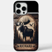 Personalisiertes Elch-Holzzeichen Case-Mate iPhone Hülle (Rückseite)