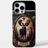 Personalisiertes Elch-Holzzeichen Case-Mate iPhone Hülle (Rückseite)