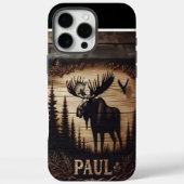 Personalisiertes Elch-Holzzeichen Case-Mate iPhone Hülle (Rückseite)