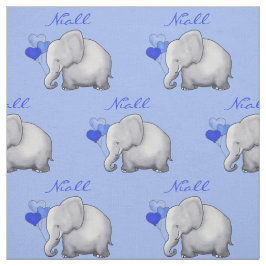 Personalisiertes Elefant-Baby-Jungen-Kinderzimmer Stoff