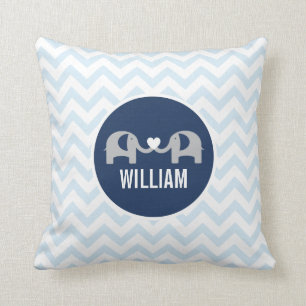 Personalisiertes Elefant-Kissen-Blau Kissen