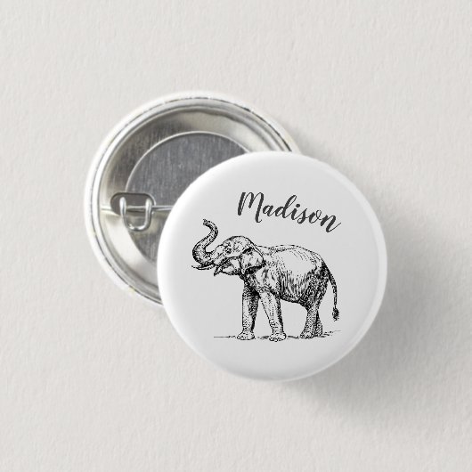 Personalisiertes ElefantenAbzeichen Button (Vorne & Hinten)