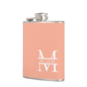 Personalisiertes Eleganpeach Monogram und Name Flachmann (Links)