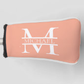 Personalisiertes Eleganpeach Monogram und Name Golf Headcover (Vorderseite)