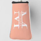 Personalisiertes Eleganpeach Monogram und Name Golf Headcover (Rotieren 90)