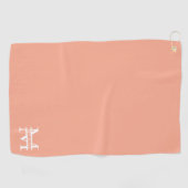 Personalisiertes Eleganpeach Monogram und Name Golfhandtuch (Horizontal)