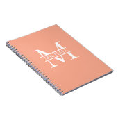 Personalisiertes Eleganpeach Monogram und Name Notizblock (Rechte Seite)