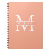 Personalisiertes Eleganpeach Monogram und Name Notizblock (Vorderseite)