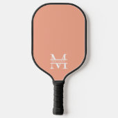 Personalisiertes Eleganpeach Monogram und Name Pickleball Schläger (Rückseite)