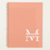 Personalisiertes Eleganpeach Monogram und Name Planer (Vorderseite)