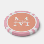 Personalisiertes Eleganpeach Monogram und Name Pokerchips (Einzeln)