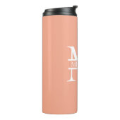 Personalisiertes Eleganpeach Monogram und Name Thermosbecher (Nach links gedreht)