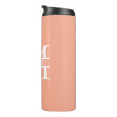 Personalisiertes Eleganpeach Monogram und Name Thermosbecher (Nach rechts gedreht)