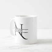 Personalisiertes Elegant, Anfangsbuchstabe N Kaffeetasse (Vorderseite Links)