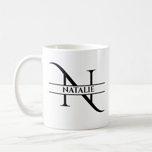 Personalisiertes Elegant, Anfangsbuchstabe N Kaffeetasse (Links)