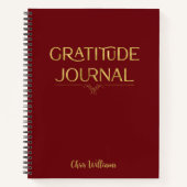 Personalisiertes Elegant Dark Red Gratitude Notebo Notizblock (Vorderseite)
