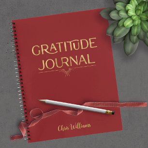 Personalisiertes Elegant Dark Red Gratitude Notebo Notizblock