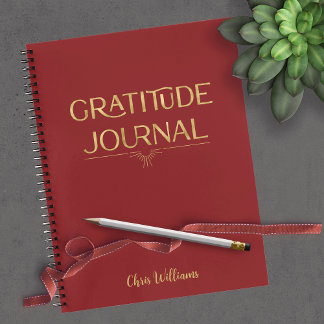 Personalisiertes Elegant Dark Red Gratitude Notebo Notizblock