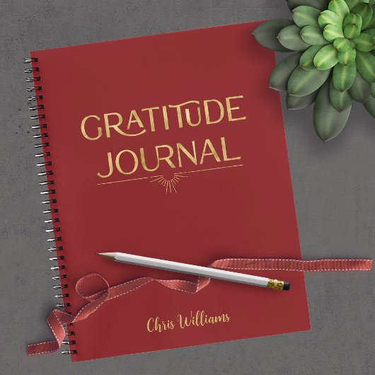 Personalisiertes Elegant Dark Red Gratitude Notebo Notizblock