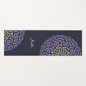 Personalisiertes Elegant Gradient Mandala Navy Bla Yogamatte (Vorderseite (Horizontal))