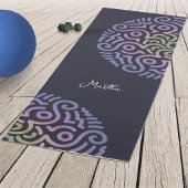 Personalisiertes Elegant Gradient Mandala Navy Bla Yogamatte