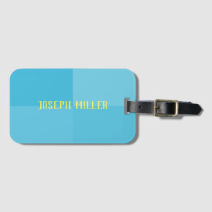 Personalisiertes Elegant Lebendes Blau und Gelb Gepäckanhänger
