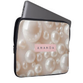 Personalisiertes Elegant Pearl Soft White Luxe Laptopschutzhülle (Vorne Rechts)