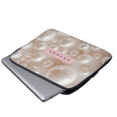 Personalisiertes Elegant Pearl Soft White Luxe Laptopschutzhülle (Vorne Knopf)