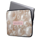 Personalisiertes Elegant Pearl Soft White Luxe Laptopschutzhülle (Vorderseite Links)