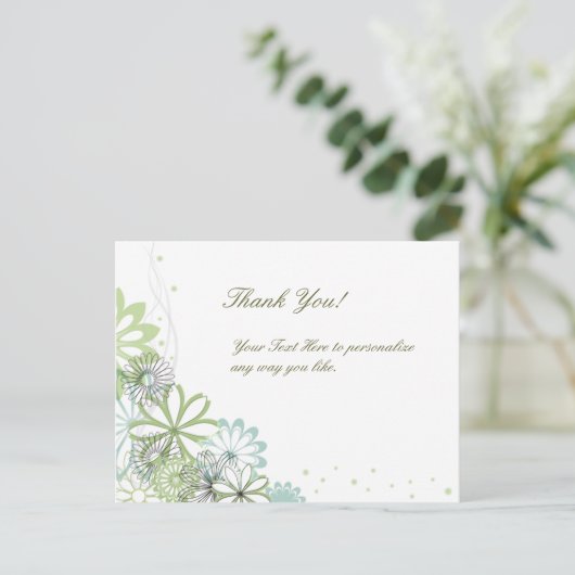 Personalisiertes Elegant Vielen Dank Postcard Postkarte (Stehend Vorderseite)