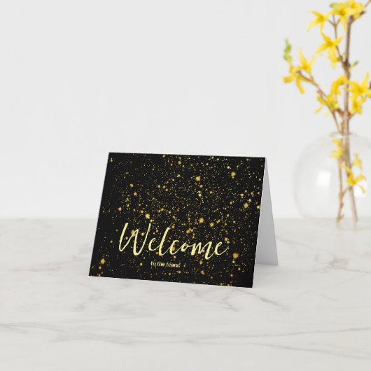 Personalisiertes Elegant Willkommen im Team Karte (Gelbe Blume)