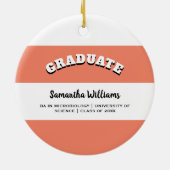 Personalisiertes Elegante Keepake Abschluss Foto Keramik Ornament (Hinten)