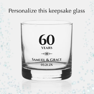 Personalisiertes elegantes 60. Diamant-Jubiläums-G Whiskyglas