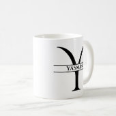 Personalisiertes Elegantes Anfangsschreiben Y Kaffeetasse (VorderseiteRechts)