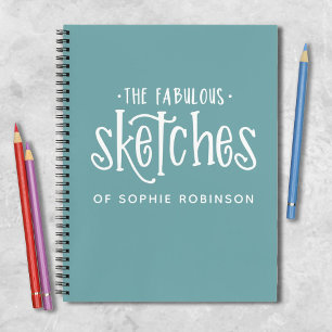 Personalisiertes elegantes Aquamarines Sketchbook Notizblock