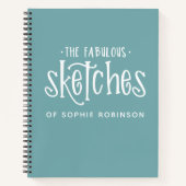 Personalisiertes elegantes Aquamarines Sketchbook Notizblock (Vorderseite)