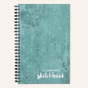 Personalisiertes elegantes Aquamarines Sketchbook  Notizblock