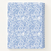 Personalisiertes elegantes blaues botanisches Desi Notizblock (Rückseite)