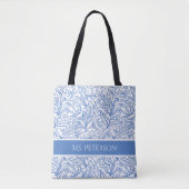 Personalisiertes elegantes blaues botanisches Desi Tasche (Vorderseite)