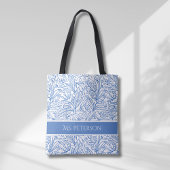 Personalisiertes elegantes blaues botanisches Desi Tasche